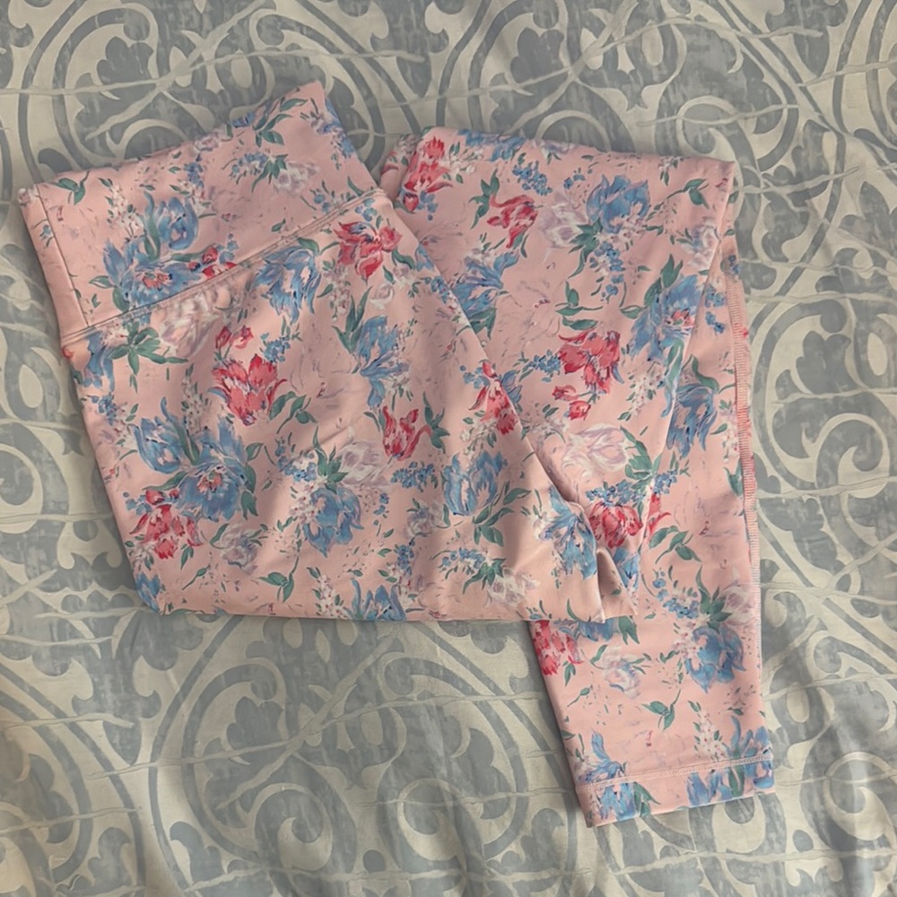 LoveShackFancy Pink Floral Leggings